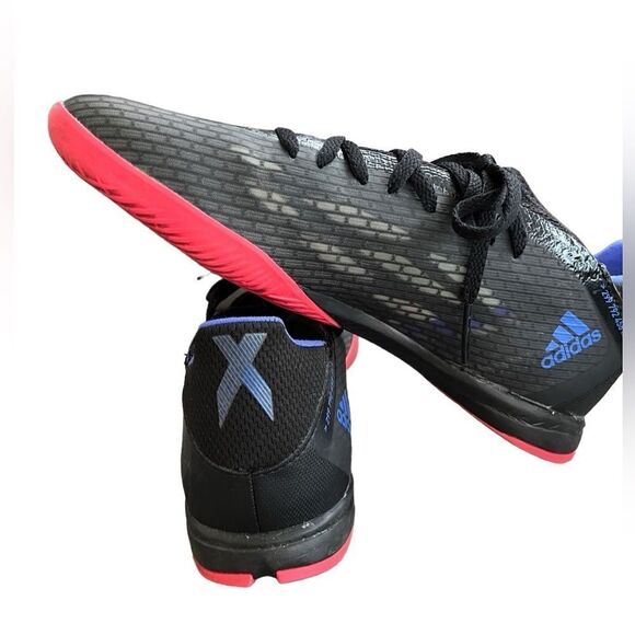 adidas Unisex X Speedflow 3 Indoor Soccer Shoe Black/Sonic Ink/ Blue Sz 7 - Picture 4 of 10